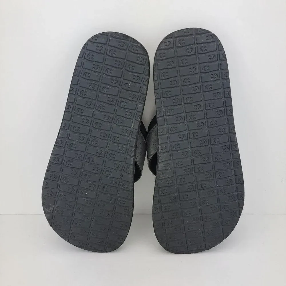 Sanuk Men's Size 8 Black Grey Beer Cozy 2 Yoga Mat Flip Flops Sandals SMS10823S
